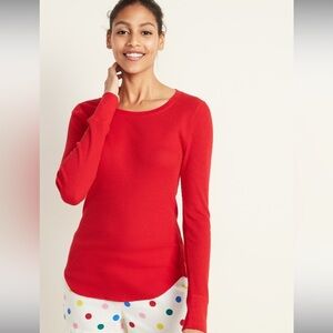 NWT Old Navy Long-Sleeve Thermal Shirt, Size 2X (18/20), Robbie Red